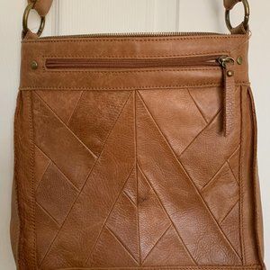 Lucky Brand Tan Leather Crossbody Bag Purse For Women